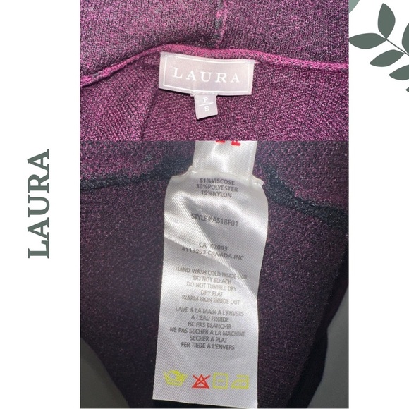 Laura Women's Navy and Purple waterfall Cardigan Sweater Size Small - Picture 4 of 4